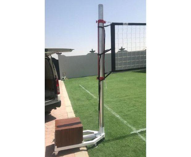 Movable portable fixed volleyball posts